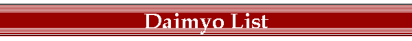 Daimyo List